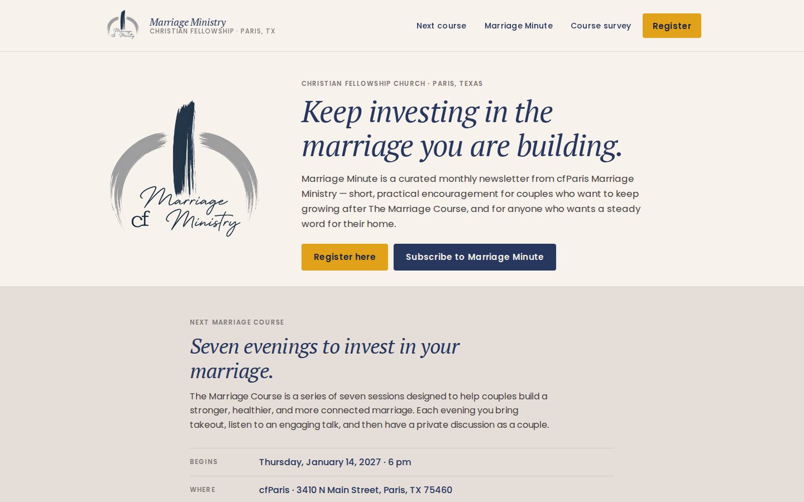 cfParis Marriage Ministry homepage